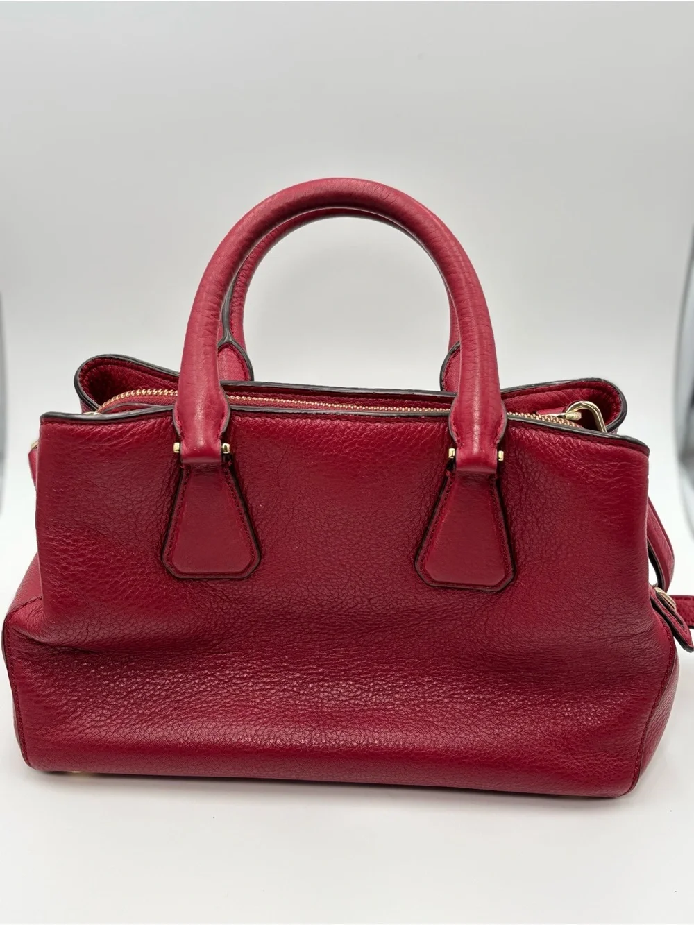 Michael Kors Leather Camille Satchel Cherry Red  with gold‎ hardware